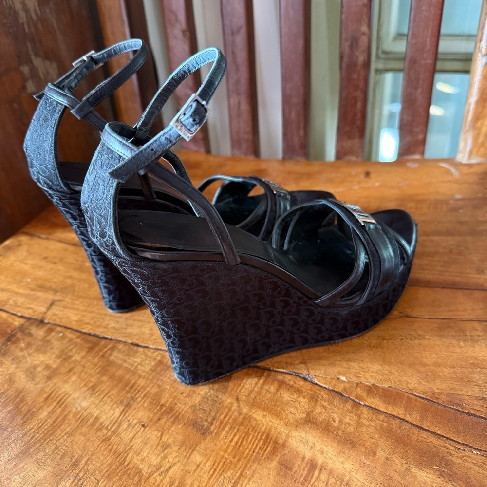 Christian Dior Diorissimo Oblique Platform Wedge Heels – Galliano Era – EU 37.5 - Picture 6 of 16